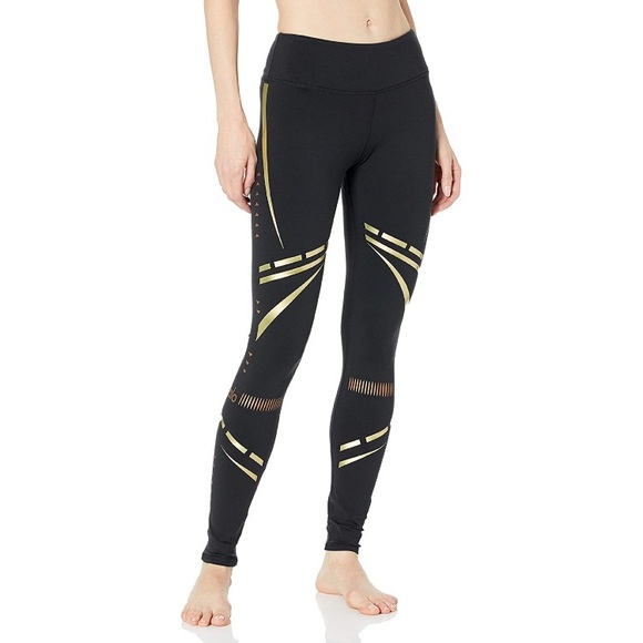 ALO Yoga Pants - ALO YOGA Airbrush Leggings Black/Gold Chakra